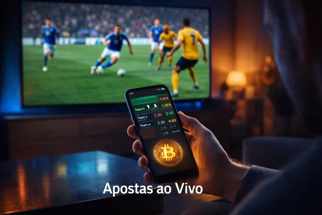 Apostas ao vivo com Bitcoin e criptomoedas