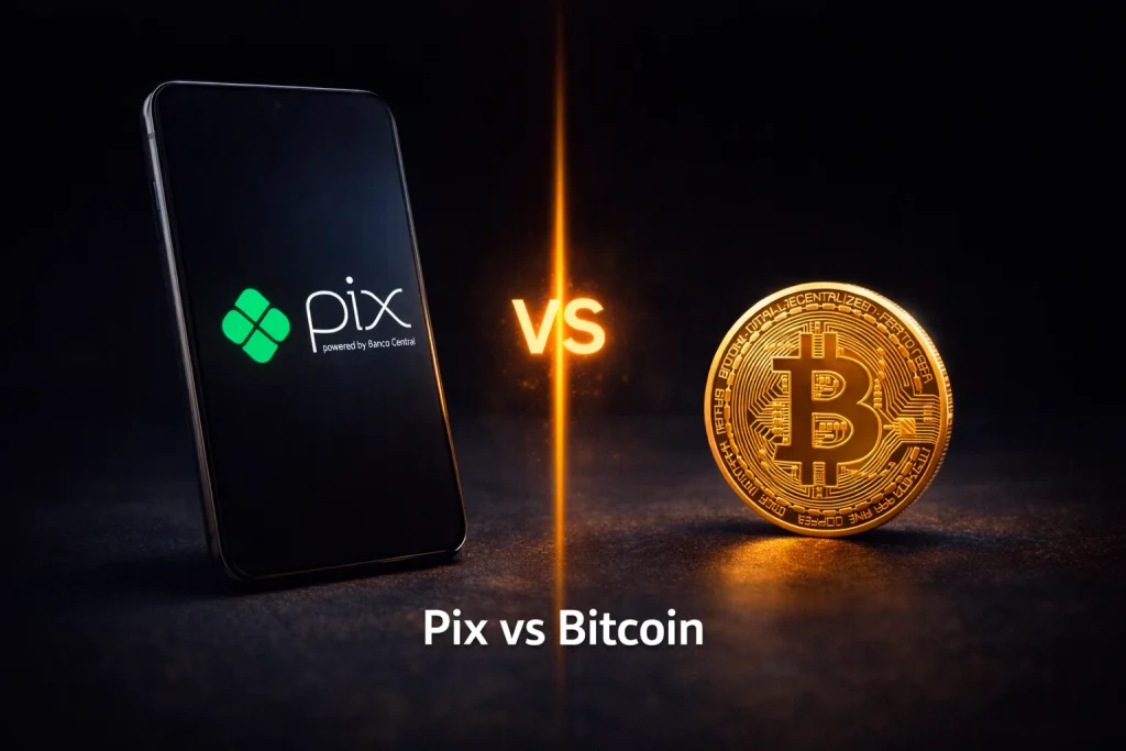 Comparação entre Pix e Bitcoin para apostas